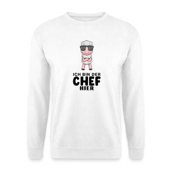 Chef Spruch Anführer Schaf Motiv - Unisex Pullover - Weiß - Vorne