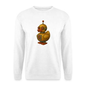 Retro Blech Roboter Ente - Unisex Pullover - Weiß - Vorne