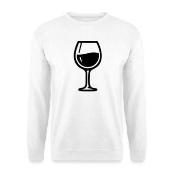 wine glass symbol wine - Unisex Sweatshirt - white - Front