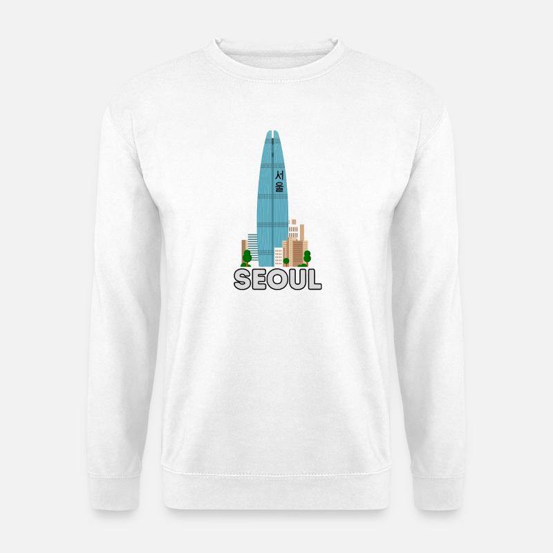 SEOUL Skyline – Modernes City Design - Unisex Pullover - Weiß