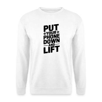 Legen Sie Ihr Telefon weg und heben Sie es an - Unisex Pullover - Weiß - Vorne