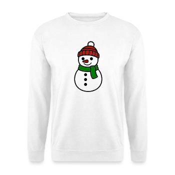 Süßer Schneemann mit Mütze & Schal - Unisex Pullover - Weiß - Vorne