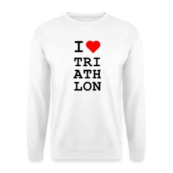 Ich liebe Triathlon - Ikonisches Herz Design - Unisex Pullover - Weiß - Vorne