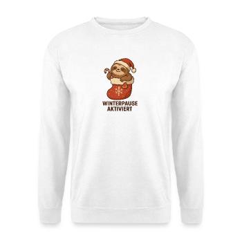 Winterpause Aktiviert Faultier - Unisex Pullover - Weiß - Vorne