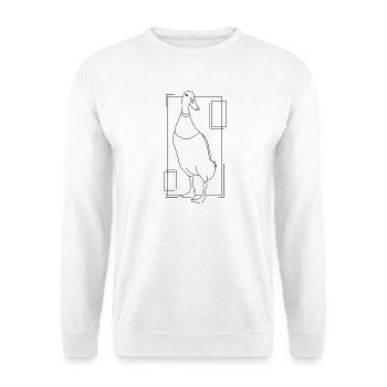 Laufente im geometrischen Design - Unisex Pullover - Weiß - Vorne