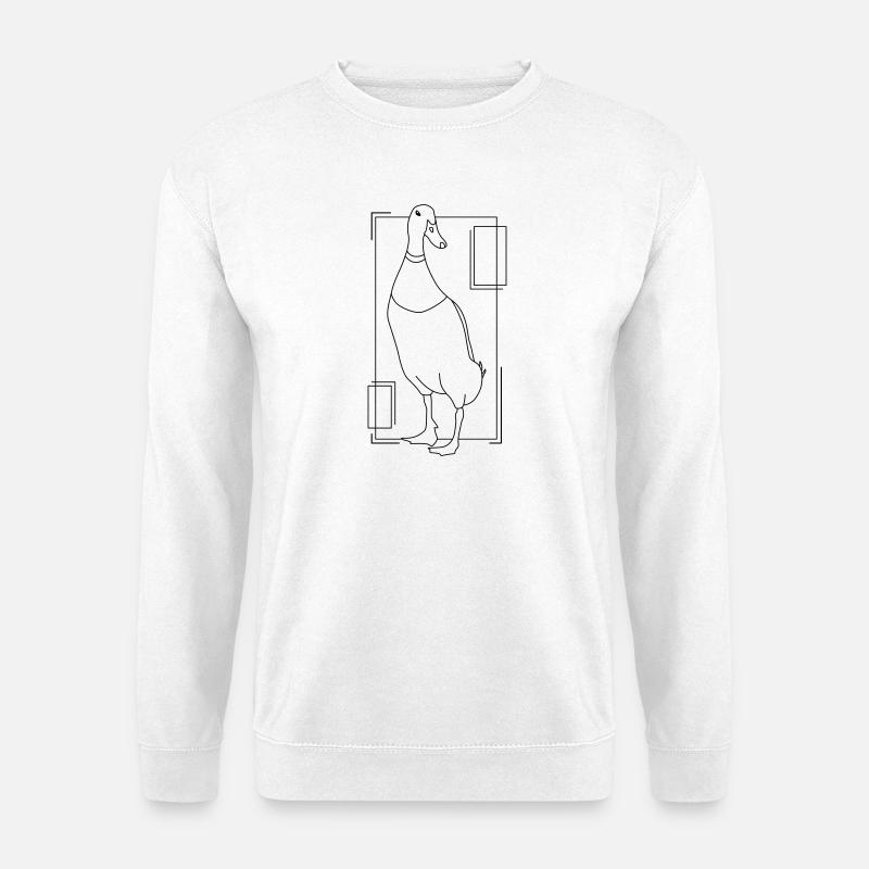Laufente im geometrischen Design - Unisex Pullover - Weiß