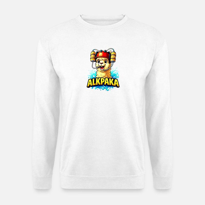 ALKPAKA Bierparty Alpaka - Unisex Pullover - Weiß