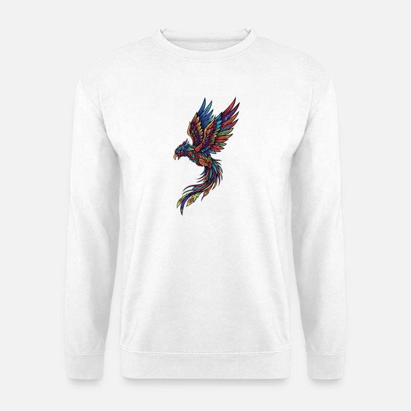 Neon Phoenix on Black - Unisex Sweatshirt - white