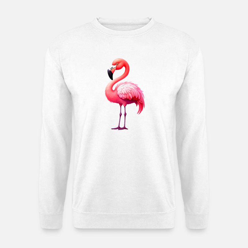 Flamingo - Unisex Pullover - Weiß