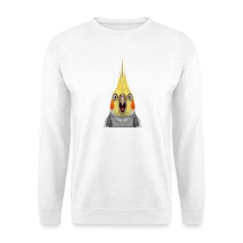 Expressive Cockatiel Pop Print - Unisex Sweatshirt - white - Front