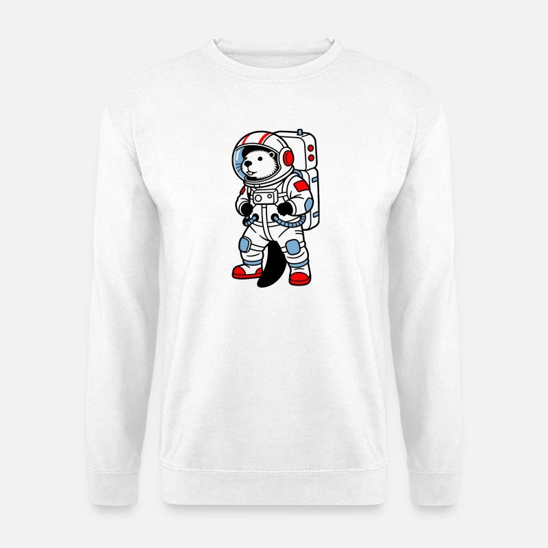 Biber im Raumanzug - Unisex Pullover - Weiß