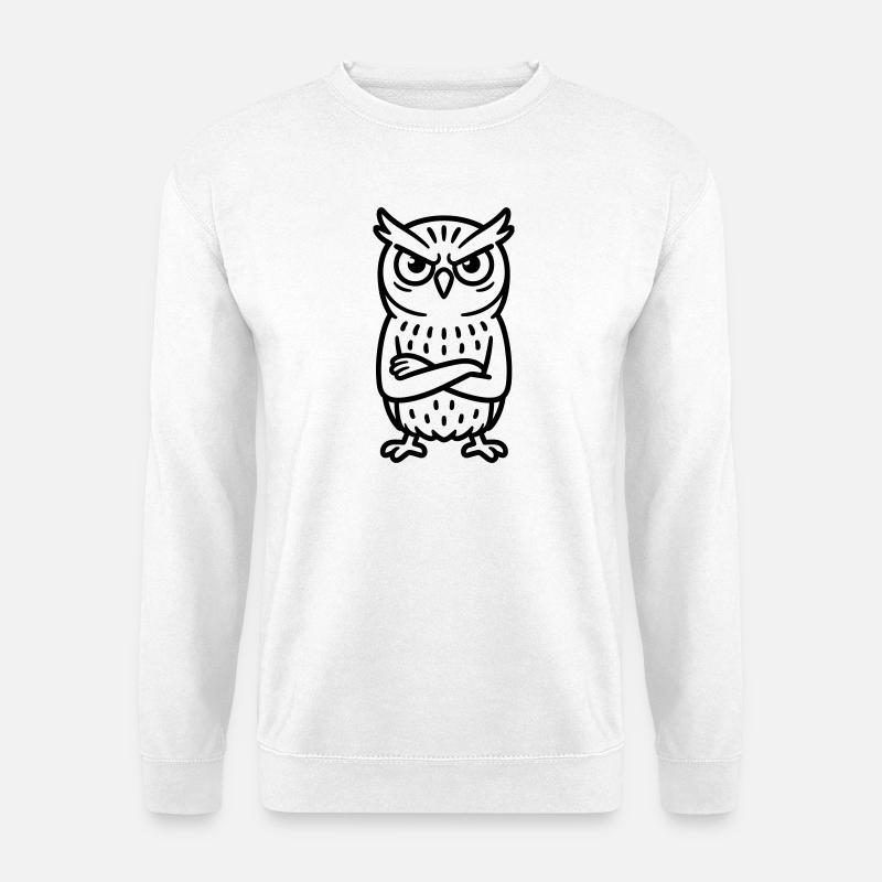 Angry Owl Comic - Unisex Sweatshirt - white