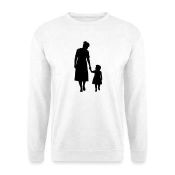 Familie Silhouette Liebe Kinder Eltern Mama Papa - Unisex Pullover - Weiß - Vorne