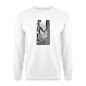 Une ruelle dans la vieille ville en noir et blanc - Sweat-shirt Unisexe - blanc - Devant
