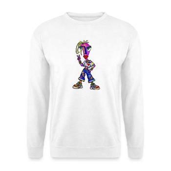 Neon Punk Portrait - Unisex Pullover - Weiß - Vorne - Alina (178cm) & Michal (187cm)