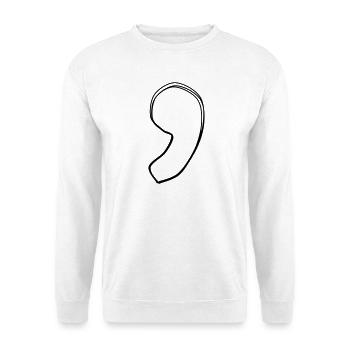 Komma handgezeichnet - Unisex Pullover - Weiß - Vorne - Alina (178cm) & Michal (187cm)
