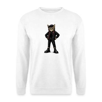 UK Katze Ska-Reggae Rockmusik Ska-Punk - Unisex Pullover - Weiß - Vorne - Alina (178cm) & Michal (187cm)
