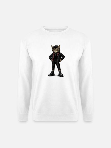UK Katze Ska-Reggae Rockmusik Ska-Punk - Unisex Pullover - Weiß