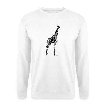 Giraffe Grafik - Unisex Pullover - Weiß - Vorne - Alina (178cm) & Michal (187cm)