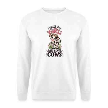 Just A Girl Who Loves Cows Farm Animal Lover Art - Unisex Pullover - Weiß - Vorne - Alina (178cm) & Michal (187cm)