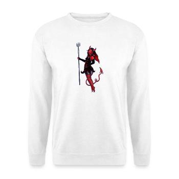 Crimson Devil Verführerin - Unisex Pullover - Weiß - Vorne - Alina (178cm) & Michal (187cm)