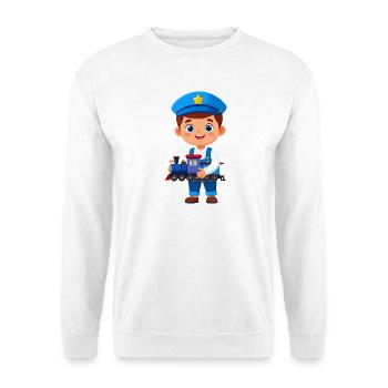 Kawaii Zugführer Junge Eisenbahn Kinder T-Shirt - Unisex Pullover - Weiß - Vorne - Alina (178cm) & Michal (187cm)