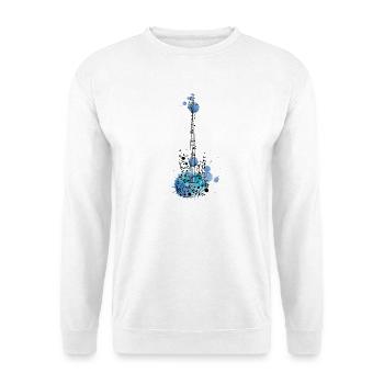 guitar music band rock notes play concert cool - Unisex Sweatshirt - white - Front
