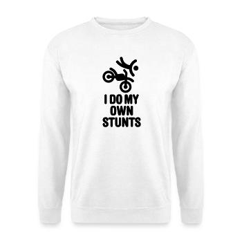 I do my own stunts - motocross off-road - Unisex Sweatshirt - white - Front