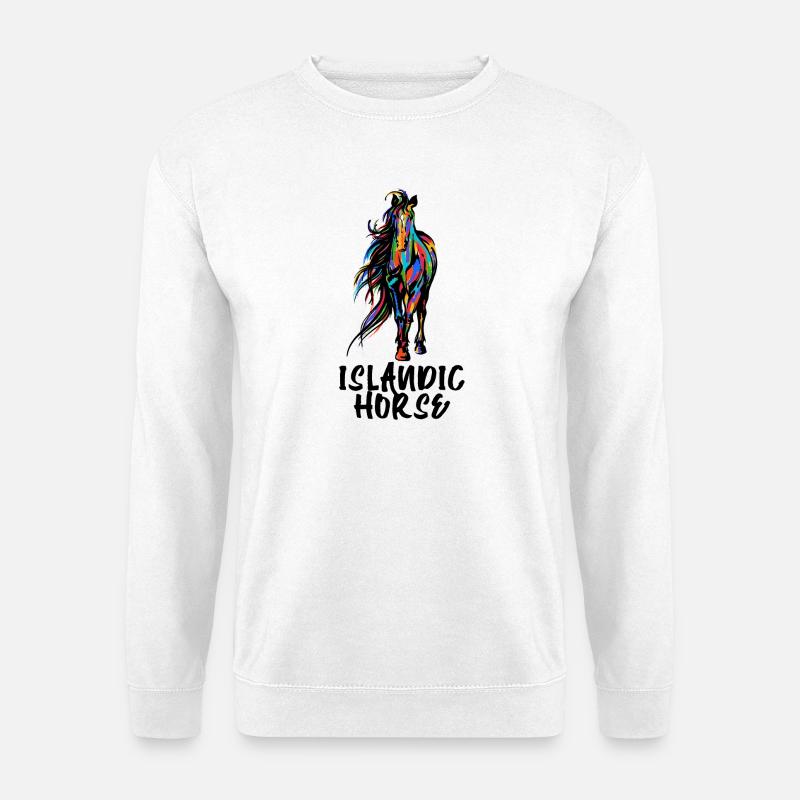Islandpferde Statement Pferde Pferdefan Isländer - Unisex Pullover - Weiß