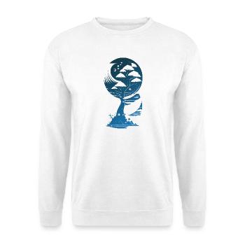 Mystischer Fantasy Baum im Mondschein - Unisex Pullover - Weiß - Vorne