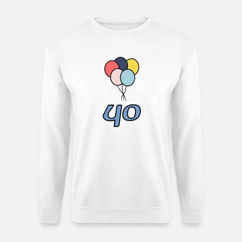 40. 40 ÅR. 40 ÅRS JUBILÆUM. 40 ÅRS JUBILÆUM. - Unisex sweater - hvid