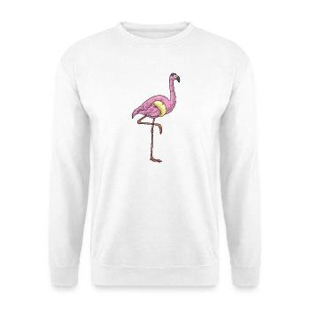 Flamingo Schwimmen Schwimmring Sommer - Unisex Pullover - Weiß - Vorne