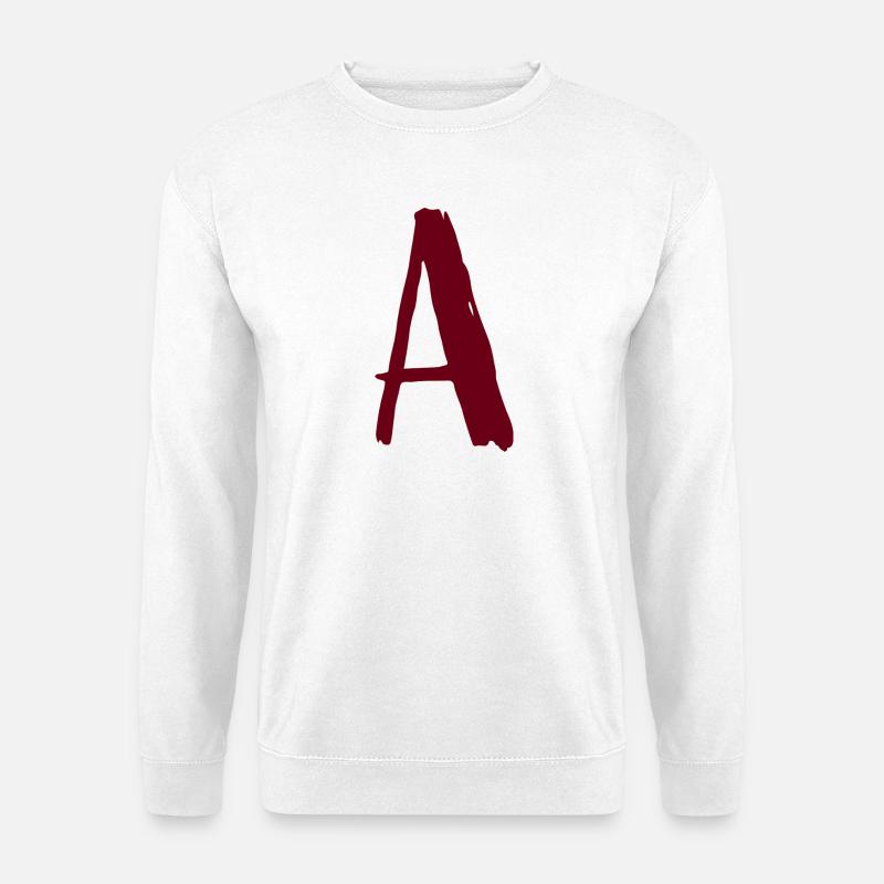 Abstraktes Kunstlogo in Rot - Unisex Pullover - Weiß