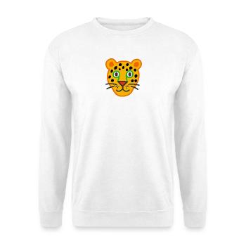 Cute Leopard Face Illustration - Unisex Sweatshirt - white - Front
