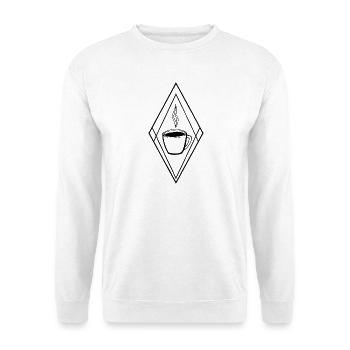 Kaffeebecher mit minimalistischer Grafik - Unisex Pullover - Weiß - Vorne