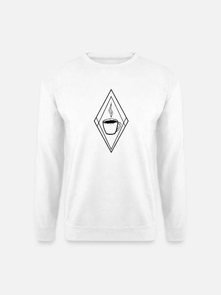Kaffeebecher mit minimalistischer Grafik - Unisex Pullover - Weiß