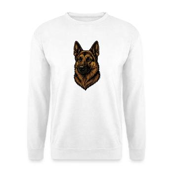 Deutscher Schäferhund Porträt - Unisex Pullover - Weiß - Vorne