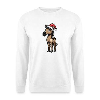 Cheval Noël - Sweat-shirt Unisexe - blanc - Devant
