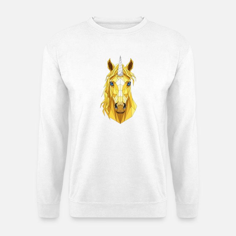 Polygon-Einhorn Kopf - Unisex Pullover - Weiß