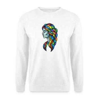 Femme aux vitraux colorés - Sweat-shirt Unisexe - blanc - Devant
