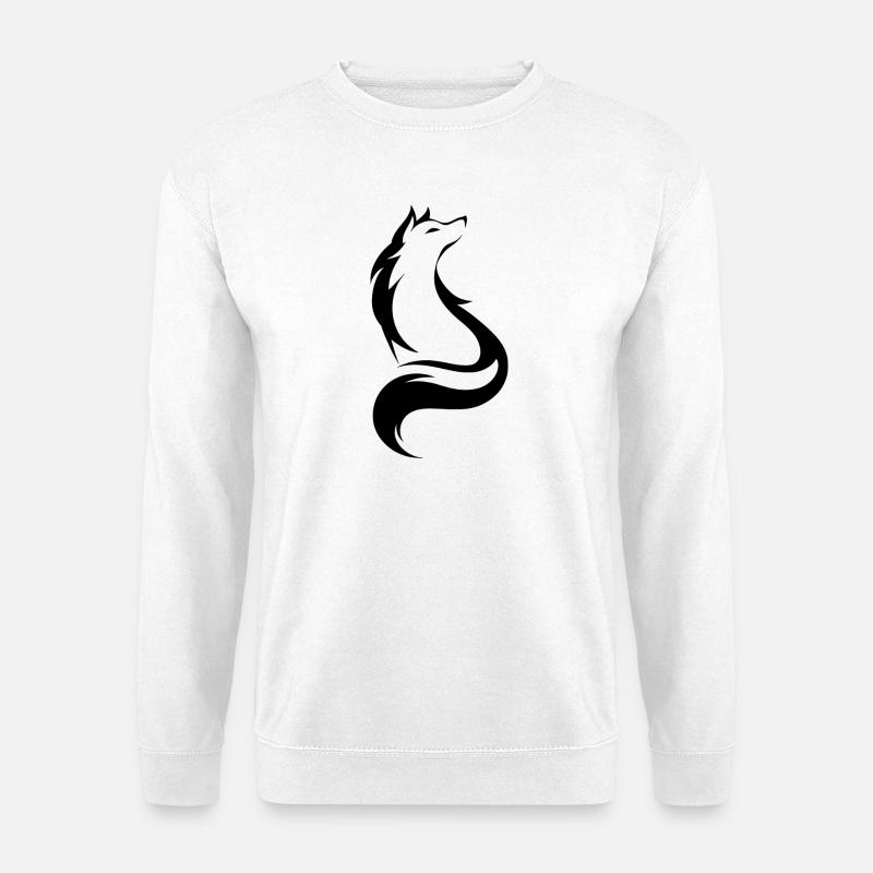 Künstlerischer Wolf, Wildtiersymbol - Unisex Pullover - Weiß