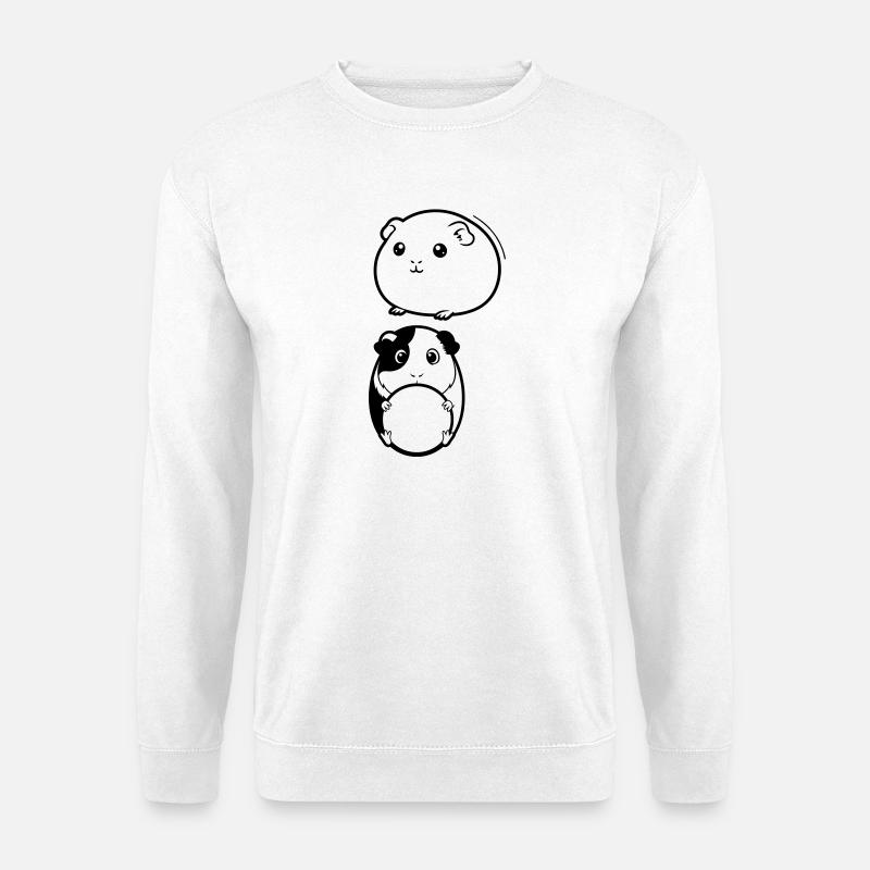  Zwei Meerschweinchen Köpfe - Unisex Pullover - Weiß