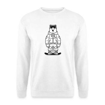 Bear Snowboarder - Sweat-shirt Unisexe - blanc - Devant