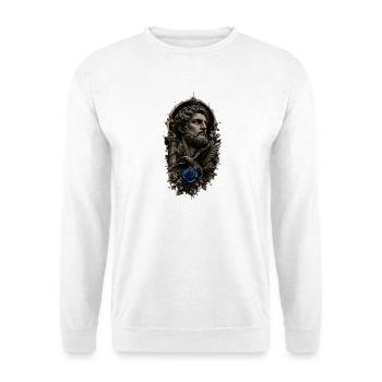 Tattoo Kunst mit blauer Rose - Unisex Pullover - Weiß - Vorne