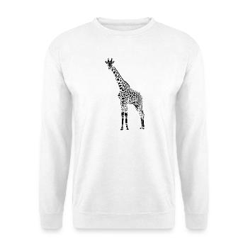 Schwarze Giraffe Afrikanische Giraffensilhouette - Unisex Pullover - Weiß - Vorne