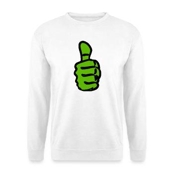 Grüner Daumen Hoch Kontrast - Unisex Pullover - Weiß - Vorne