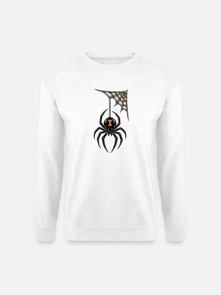 Spinne im Netz – Tattoo - Unisex Pullover - Weiß