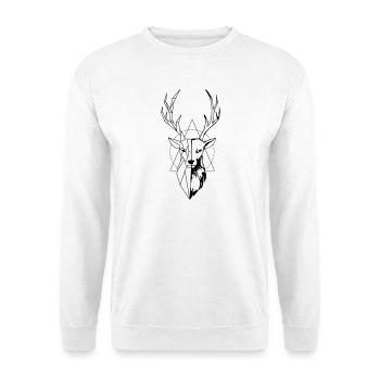 Hirsch - Unisex Pullover - Weiß - Vorne
