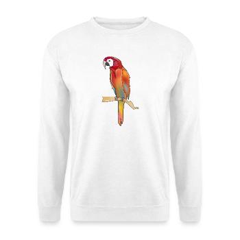 farbenfroh gestalteter Papagei im Polygon Stil - Unisex Pullover - Weiß - Vorne