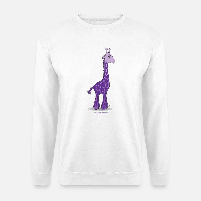 Lila Giraffe - Unisex Pullover - Weiß